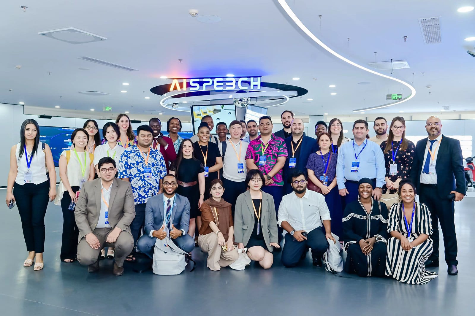 International delegates group photo at the AISpeech technology company
